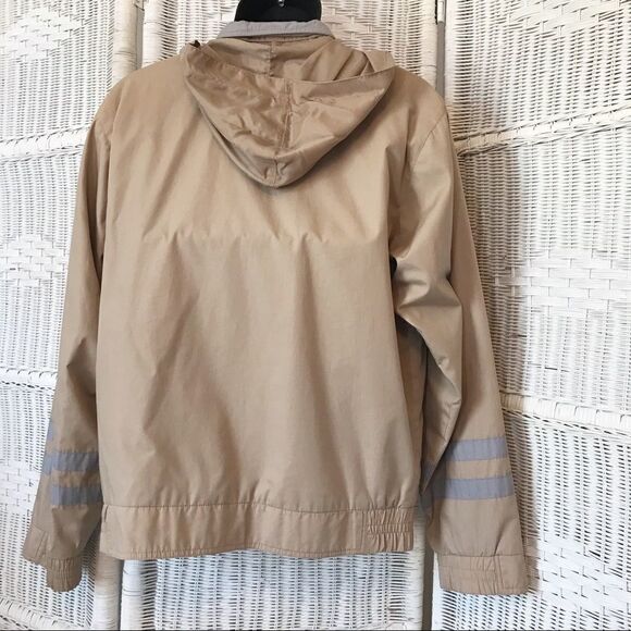 London Fog Tan Lined Hooded Windbreaker Jacket 40L - Picture 7 of 11
